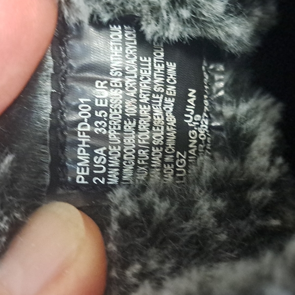 Lugz combat bootie - faux fur - size 2 - lace up non slip memory foam - Picture 7 of 10